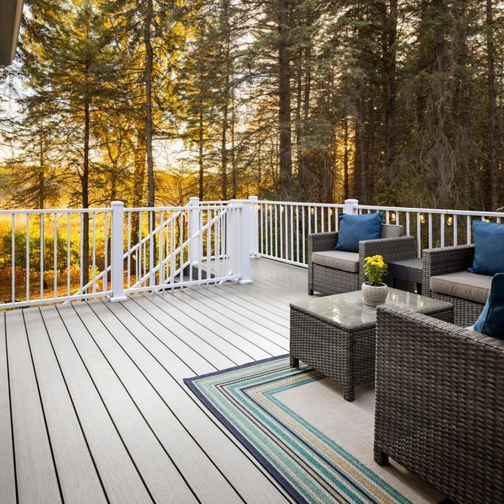 paradise deck builders oshawa - cottage backyard deck in forest