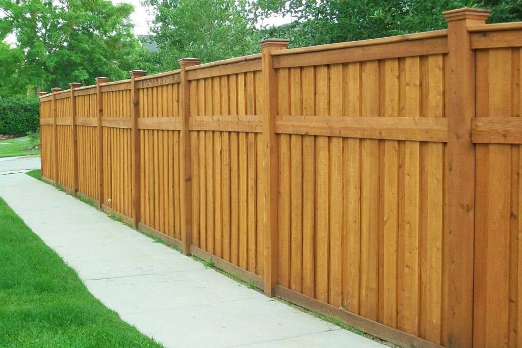 vertical boards wood fence
