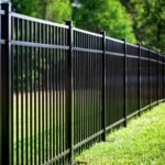 black aluminum fence