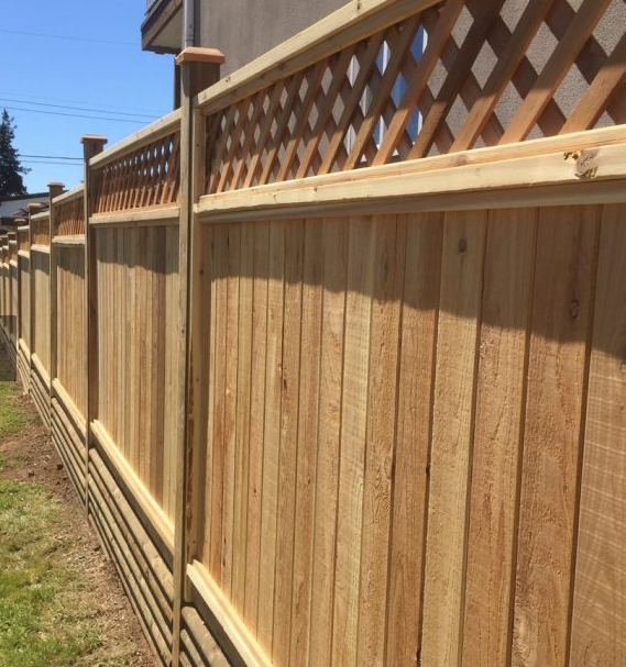 cedar fence with lattice