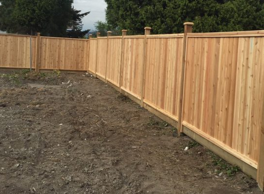 wood fence straight top